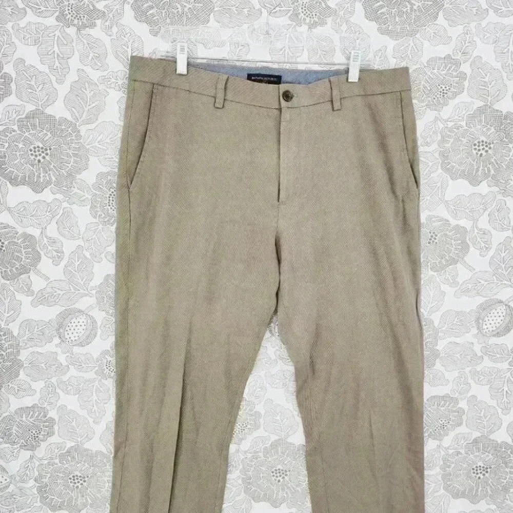 Banana Republic Aiden Fit Men's Dress Pants Straight Leg 35x34 Khaki 9673 - Picture 3 of 7